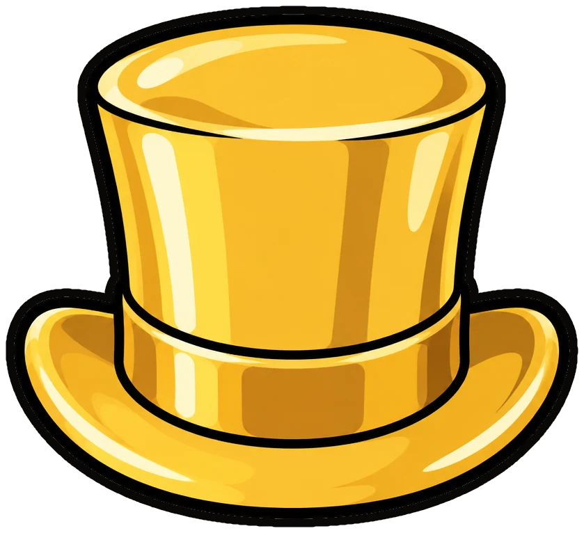 A shining golden top hat